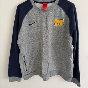 Nike Heather Gray and Navy Michigan Sweatshirt